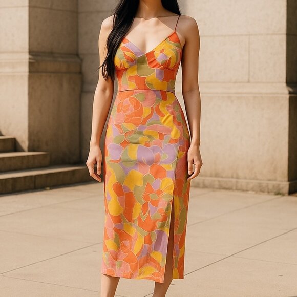 RNWY Runaway Dresses & Skirts - RNWY Runaway Women's Satin Multicolor Sleeveless Size Small Party Dress